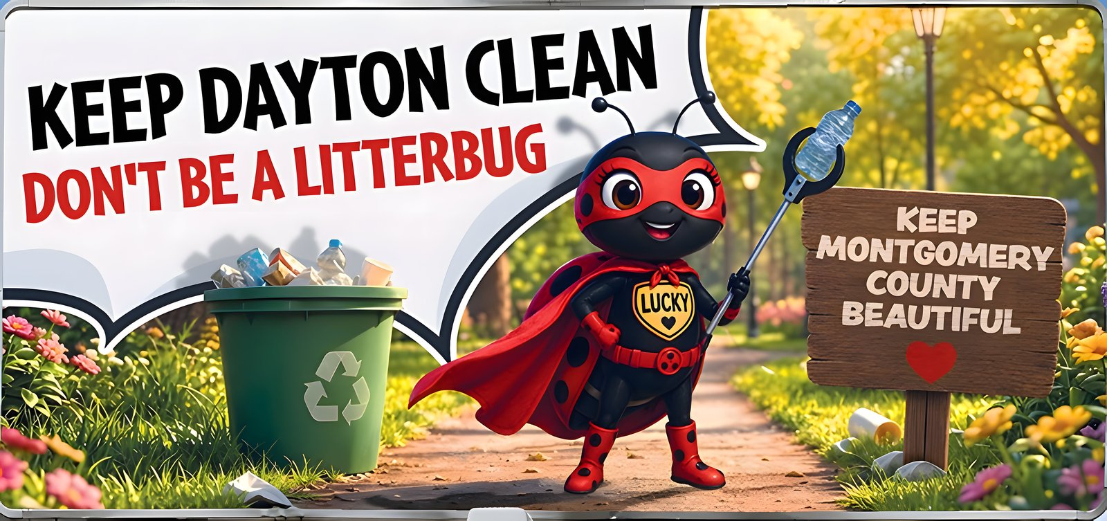Keep Dayton Clean — Don't Be A Litterbug, featuring Lucky the Ladybug and Keep Montgomery County Beautiful